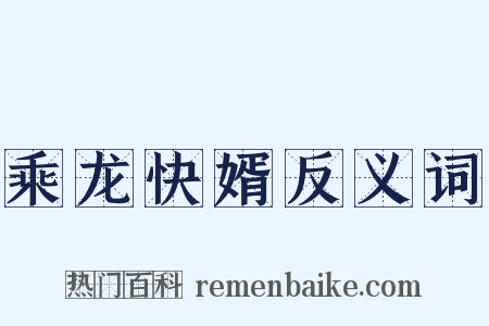 乘龙快婿反义词是什么意思的图片